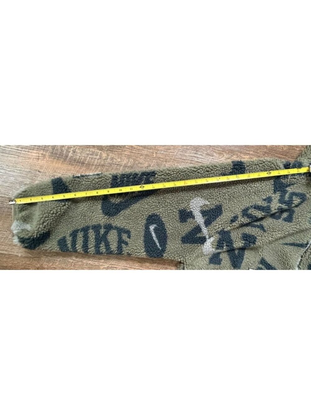Nike Sportswear Men's High-Pile Sherpa Fleece Jacket Olive Logo Print XS - Picture 7 of 10